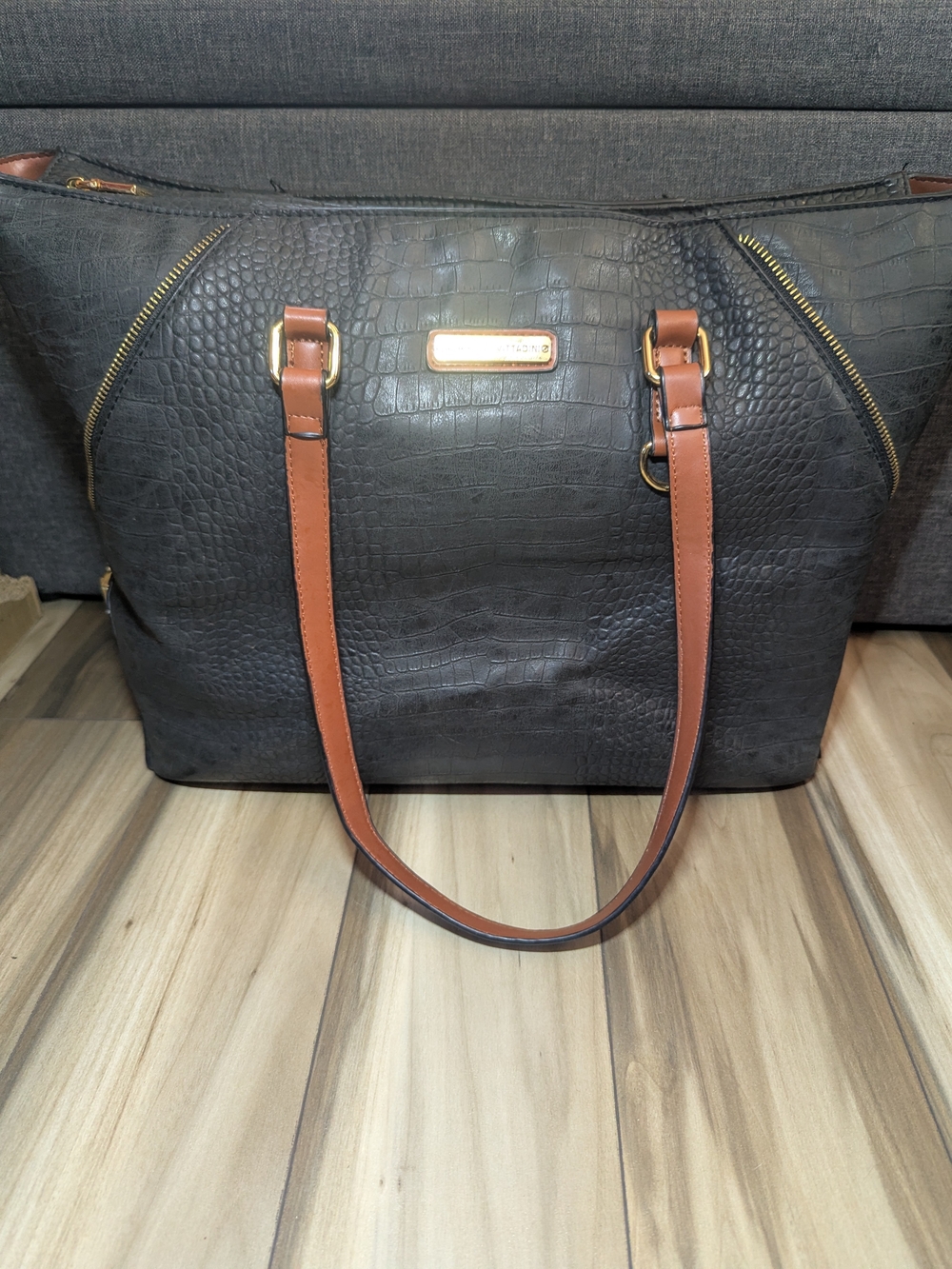 Adrienne Vittadini Croc-Embossed Tote Purse